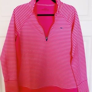 Vineyard Vines Pink 1/4 Zip Pullover
